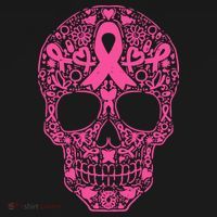 Sugar Skull Pink Ribbon Calavera Breast Cancer Awareness Polo thumb 3