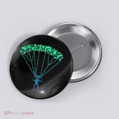 Skydiver Skydiving Parachuting Parachutist Button