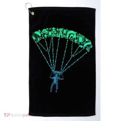 Skydiver Skydiving Parachuting Parachutist Golf Towel
