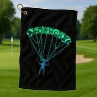 Skydiver Skydiving Parachuting Parachutist Golf Towel thumb 1