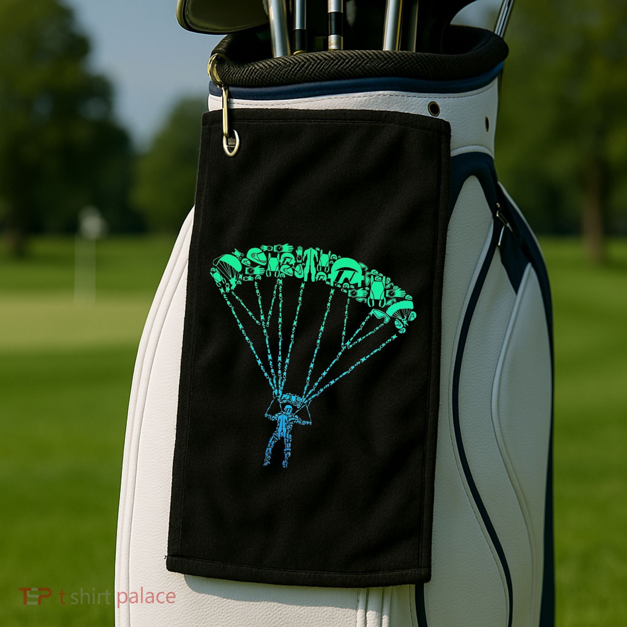 Skydiver Skydiving Parachuting Parachutist Golf Towel
