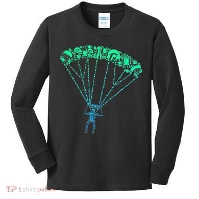 Skydiver Skydiving Parachuting Parachutist Kids Long Sleeve Shirt