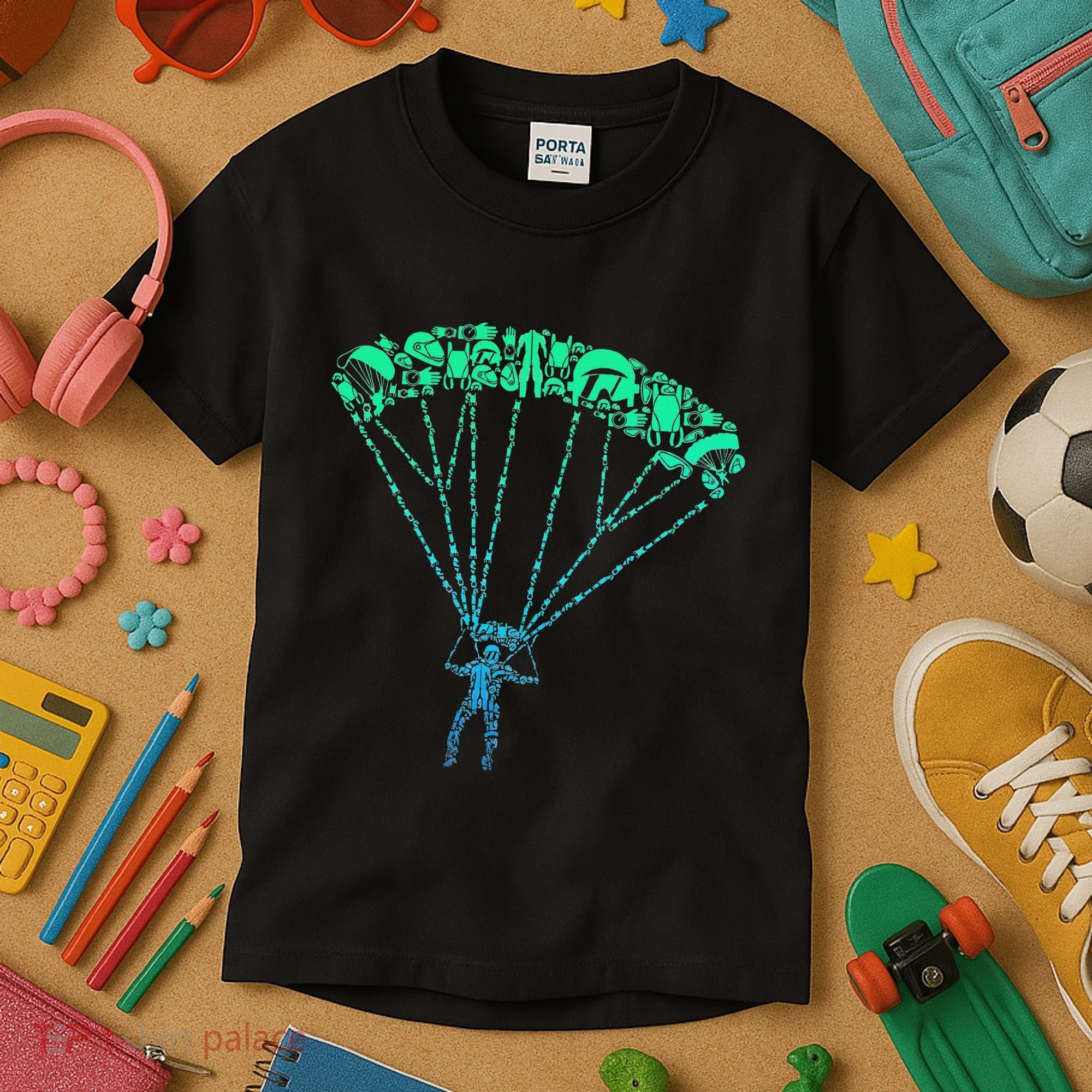 Skydiver Skydiving Parachuting Parachutist Kids T-Shirt