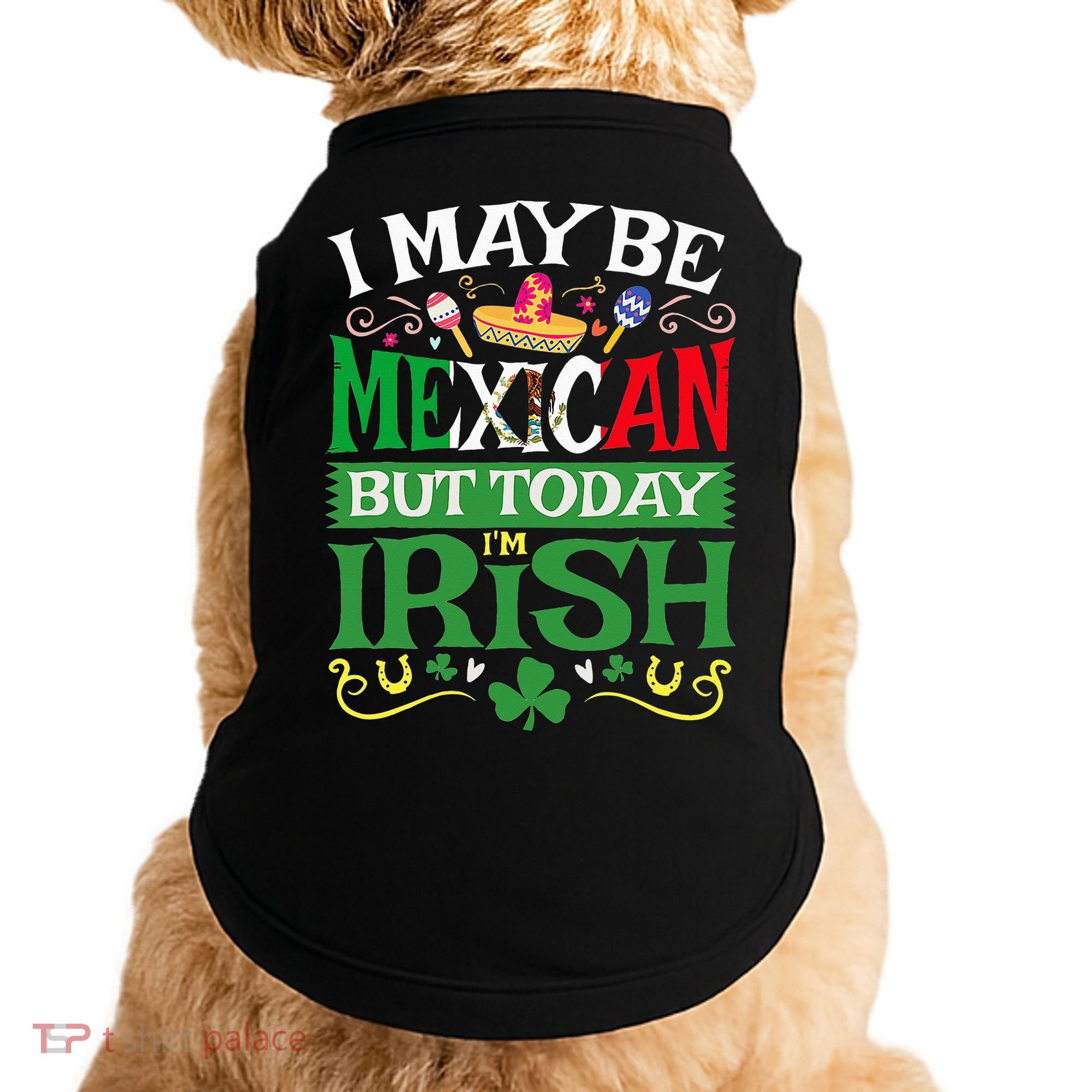 St Saint Patrick's Day Mexican Latino Beer Shamrock Doggie Tank