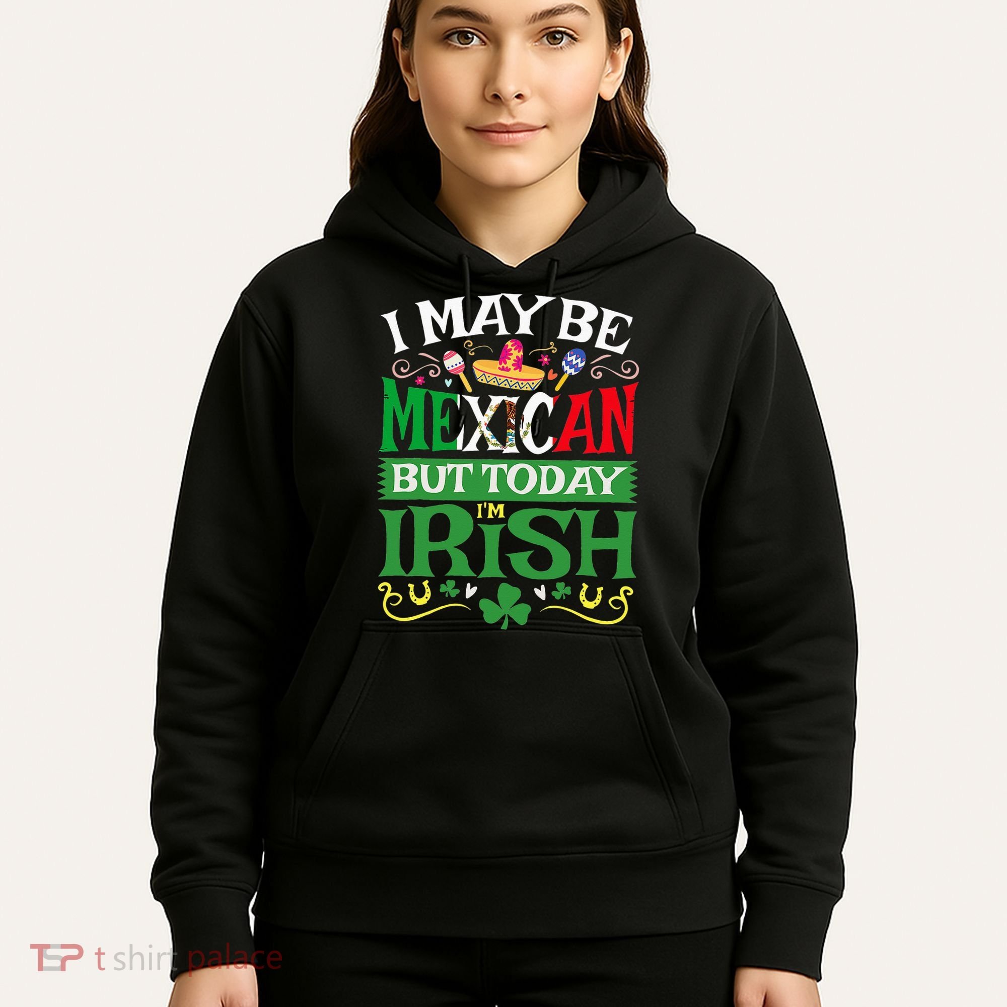 St Saint Patrick's Day Mexican Latino Beer Shamrock Hoodie