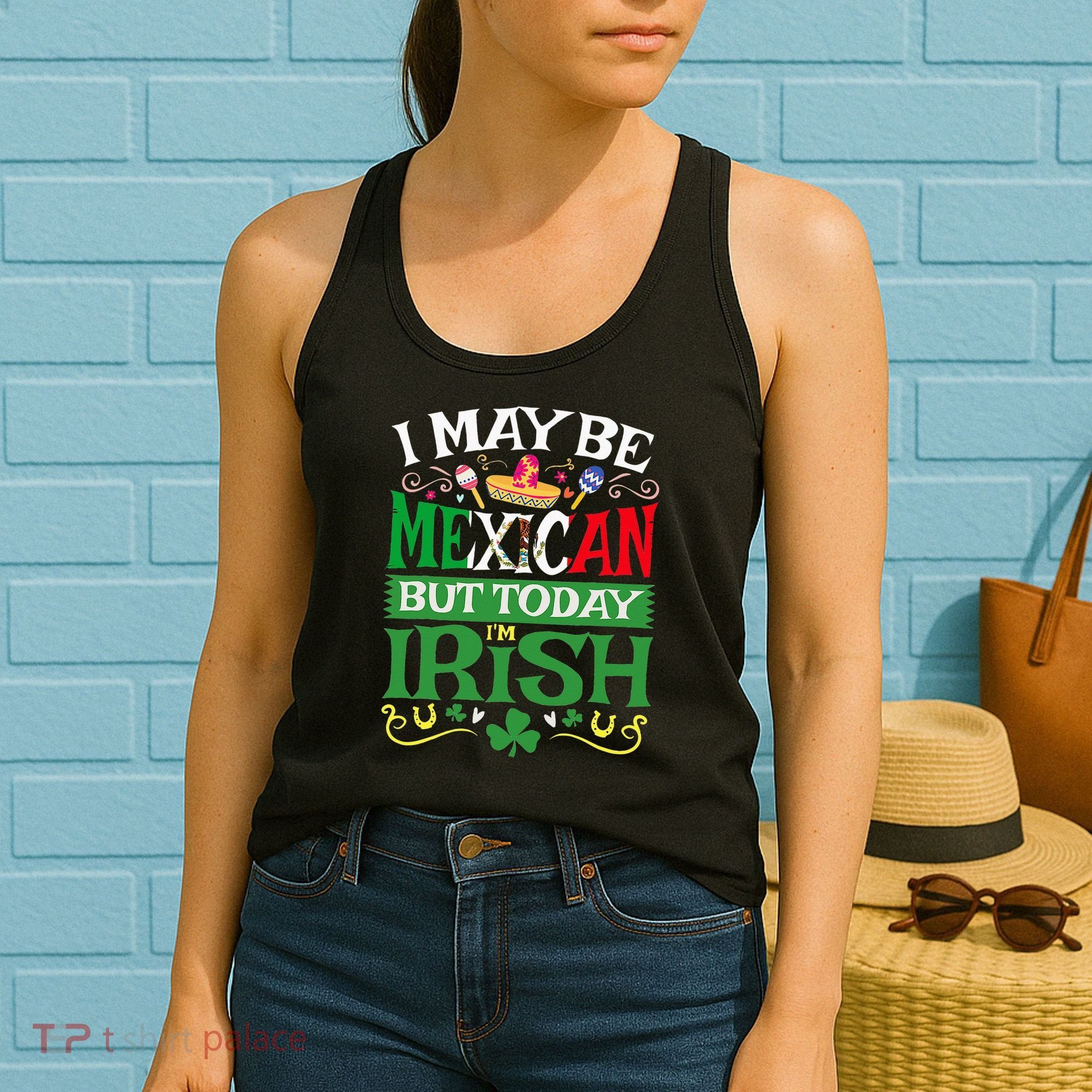 St Saint Patrick's Day Mexican Latino Beer Shamrock Women's Tank Top
