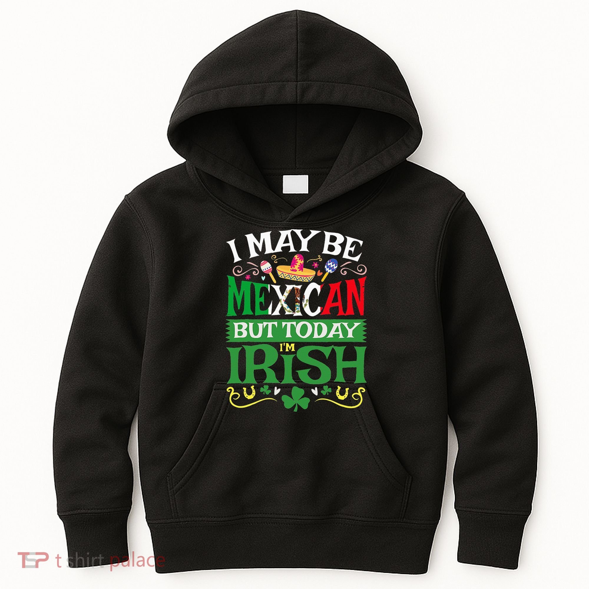 St Saint Patrick's Day Mexican Latino Beer Shamrock Kids Hoodie