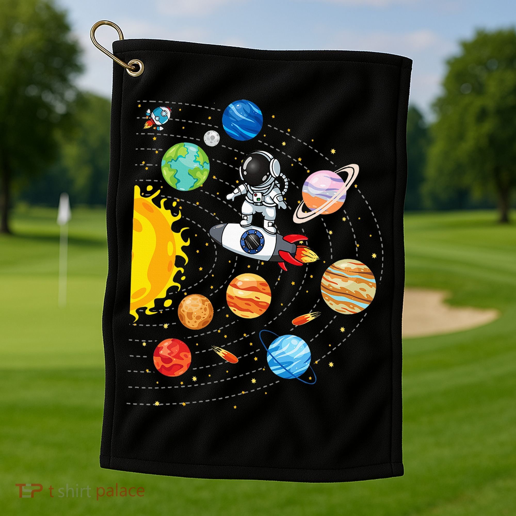 Solar System Planets Science Space Astronaut Universe Galaxy Golf Towel