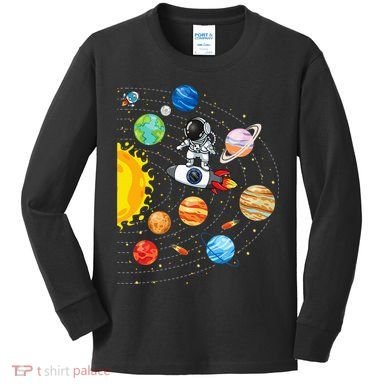 Solar System Planets Science Space Astronaut Universe Galaxy Kids Long Sleeve Shirt