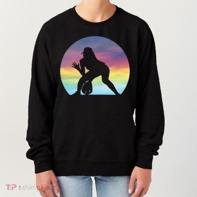 S Softball Player Silhouette Softball Lover Gift Women's Sweatshirt