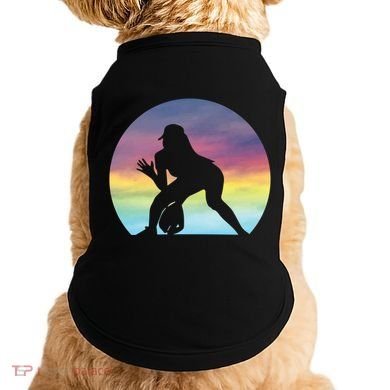 S Softball Player Silhouette Softball Lover Gift Doggie Tank
