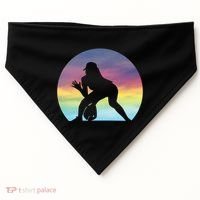 S Softball Player Silhouette Softball Lover Gift USA-Made Doggie Bandana thumb 0