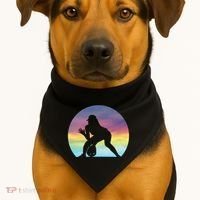 S Softball Player Silhouette Softball Lover Gift USA-Made Doggie Bandana thumb 1