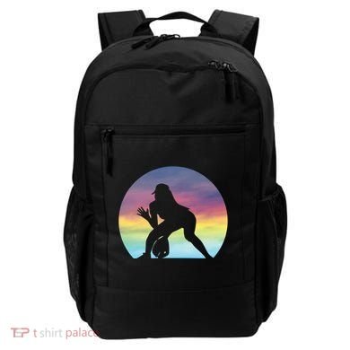 S Softball Player Silhouette Softball Lover Gift Backpack