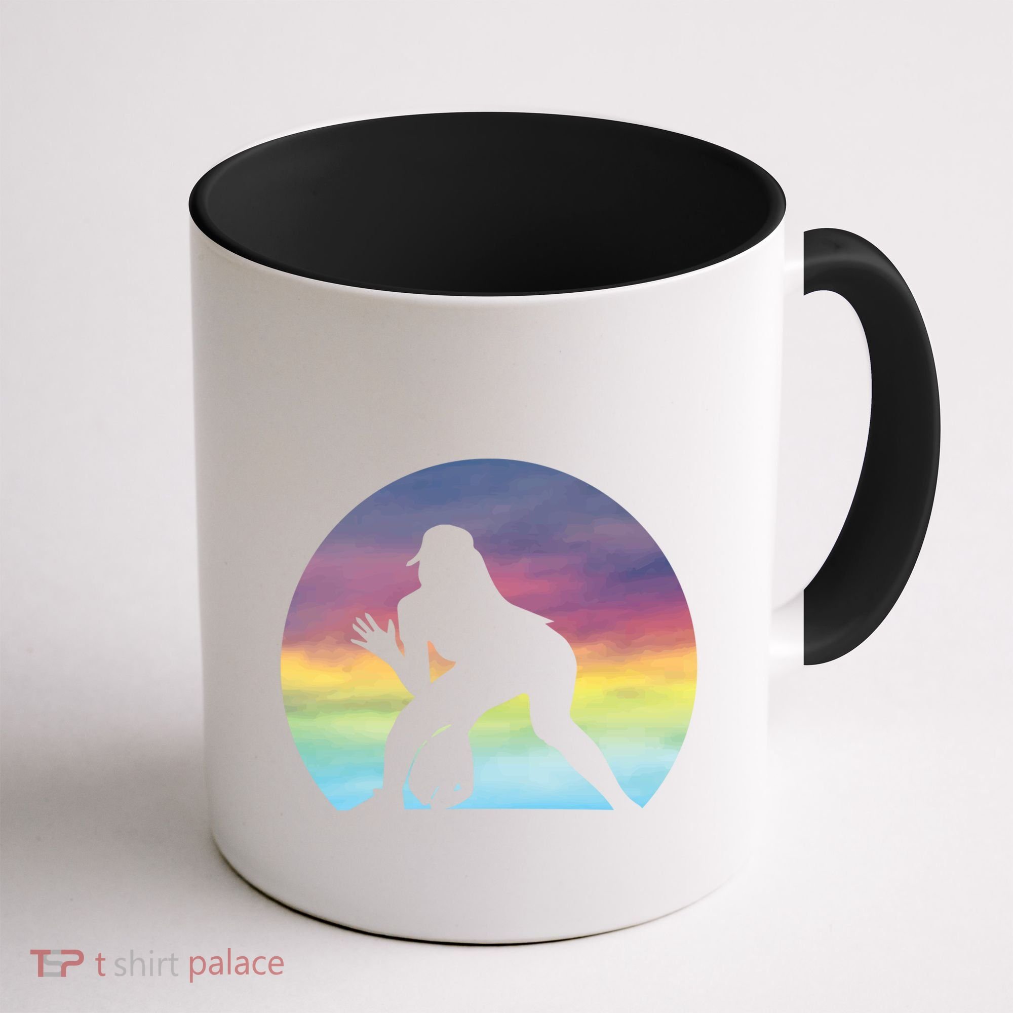 S Softball Player Silhouette Softball Lover Gift Coffee Mug