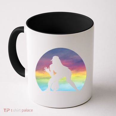 S Softball Player Silhouette Softball Lover Gift Coffee Mug