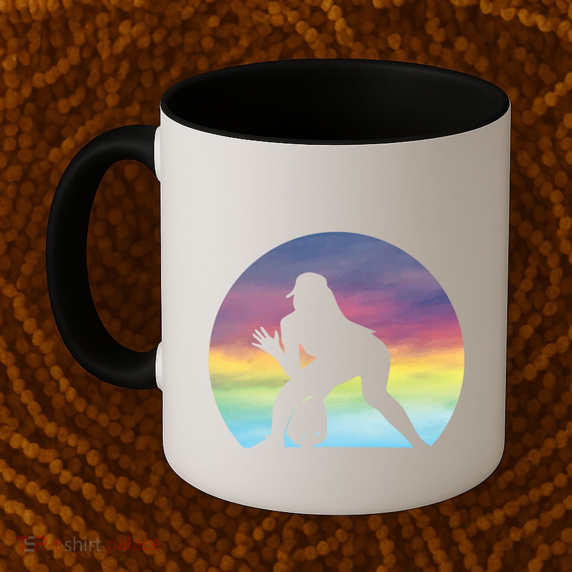 S Softball Player Silhouette Softball Lover Gift Coffee Mug