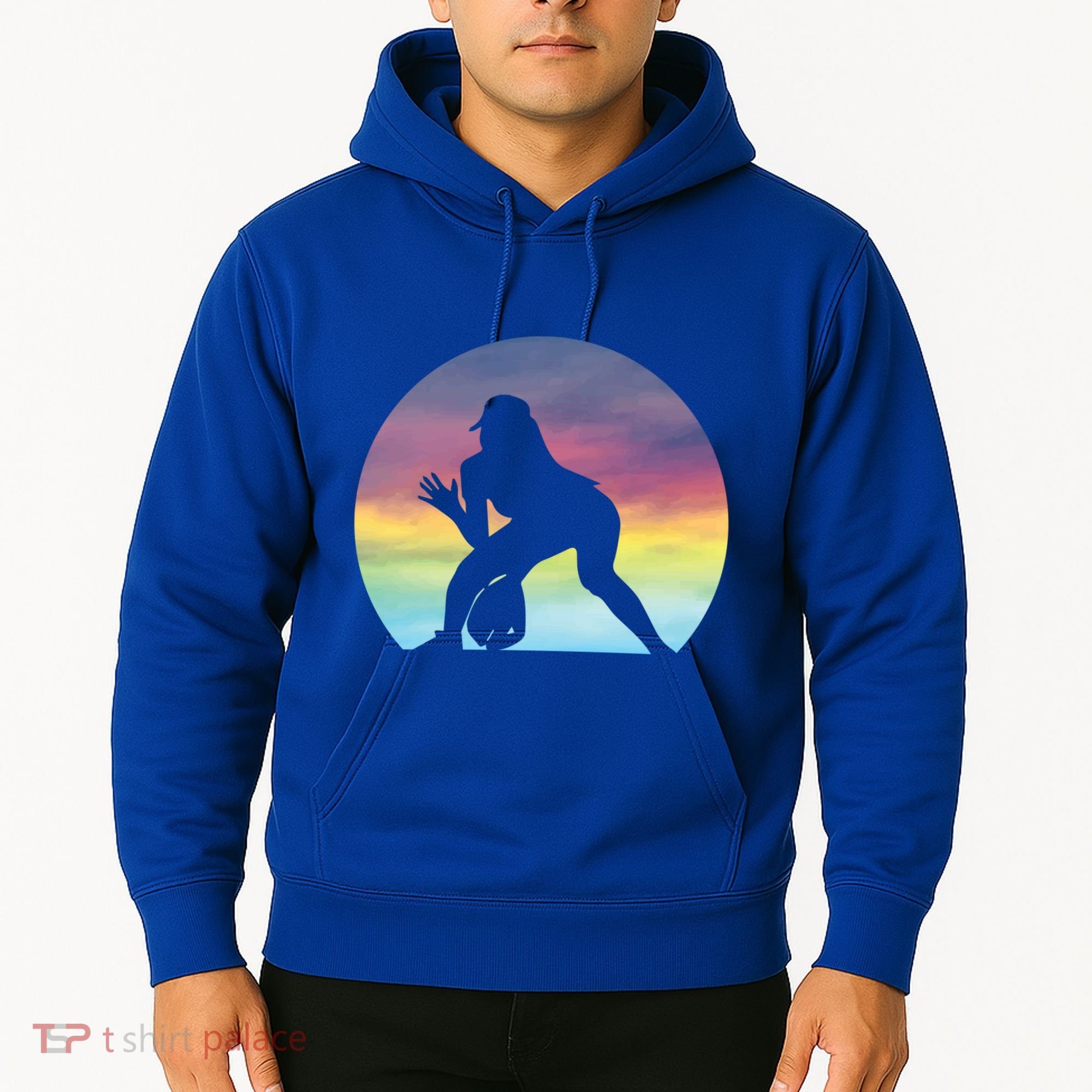 S Softball Player Silhouette Softball Lover Gift Hoodie