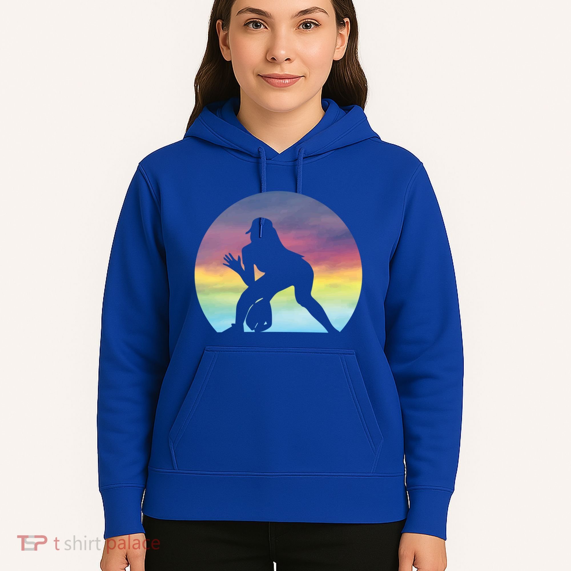 S Softball Player Silhouette Softball Lover Gift Hoodie