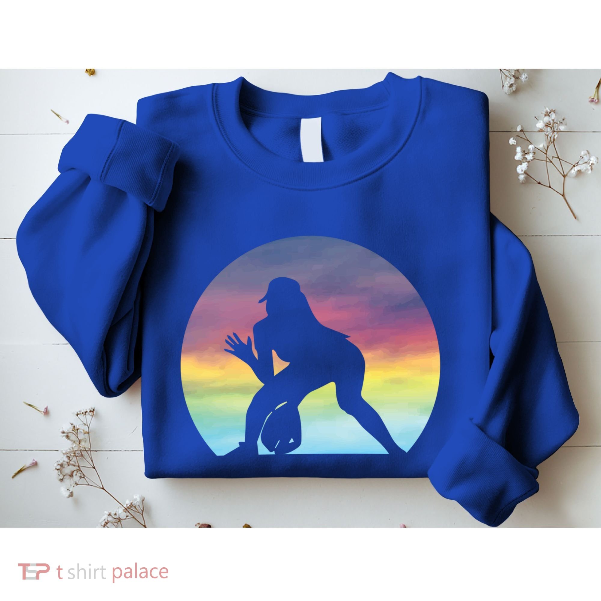 S Softball Player Silhouette Softball Lover Gift Sweatshirt
