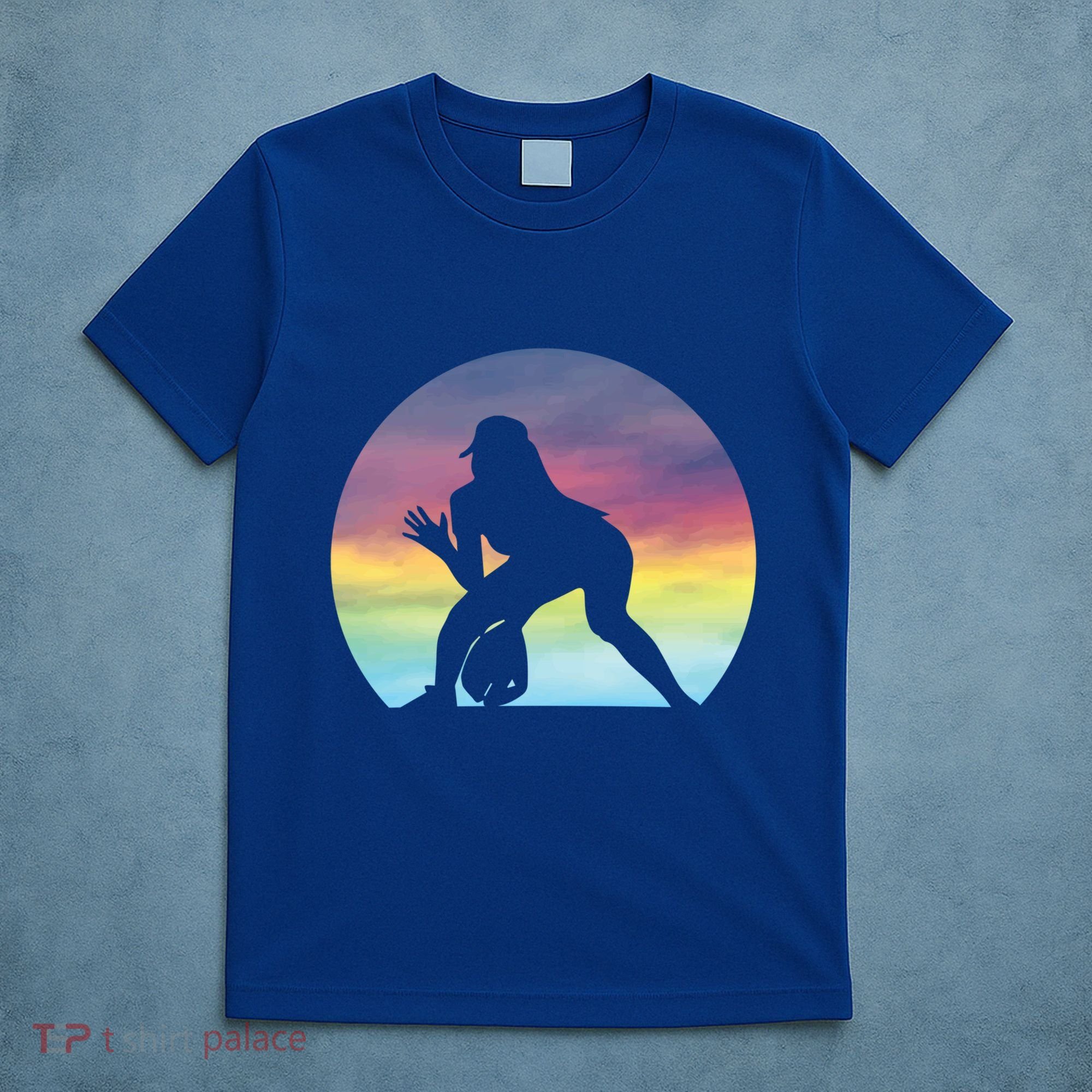 S Softball Player Silhouette Softball Lover Gift T-Shirt