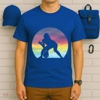 S Softball Player Silhouette Softball Lover Gift T-Shirt thumb 6