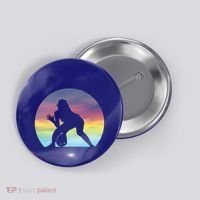 S Softball Player Silhouette Softball Lover Gift Button thumb 0