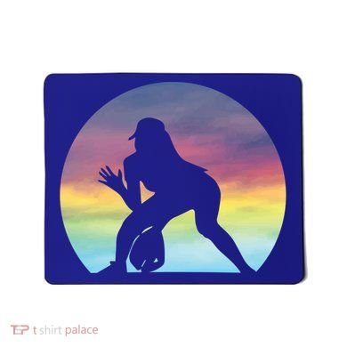 S Softball Player Silhouette Softball Lover Gift Mousepad