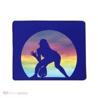 S Softball Player Silhouette Softball Lover Gift Mousepad thumb 0