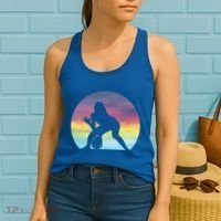 S Softball Player Silhouette Softball Lover Gift Women's Tank Top thumb 2