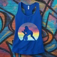 S Softball Player Silhouette Softball Lover Gift Women's Tank Top thumb 3