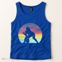 S Softball Player Silhouette Softball Lover Gift Tank Top thumb 2