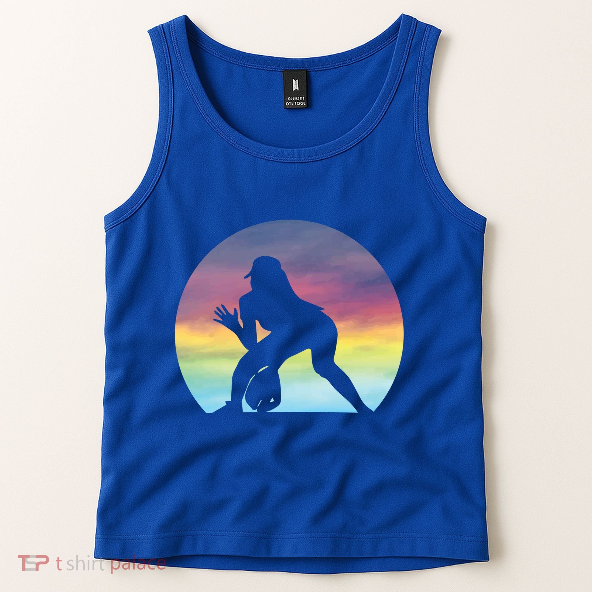 S Softball Player Silhouette Softball Lover Gift Tank Top