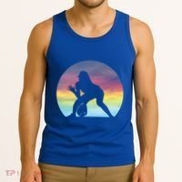 S Softball Player Silhouette Softball Lover Gift Tank Top thumb 3
