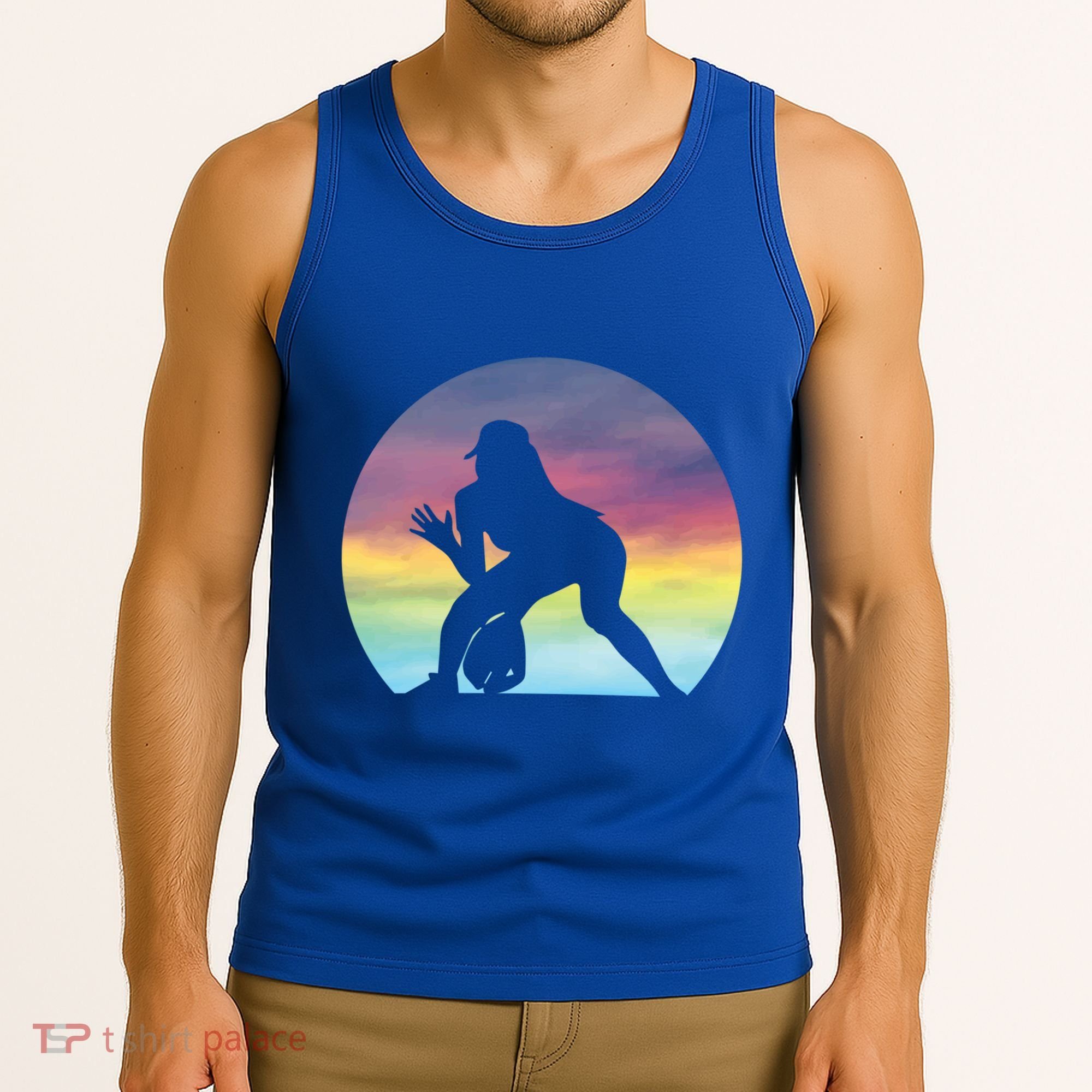 S Softball Player Silhouette Softball Lover Gift Tank Top