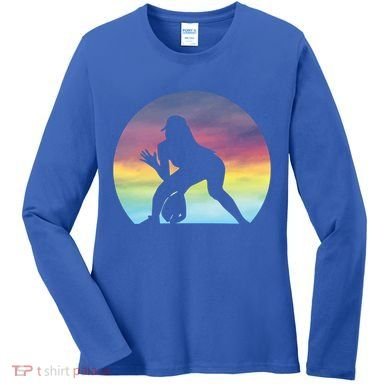 S Softball Player Silhouette Softball Lover Gift Women's Long Sleeve Shirt
