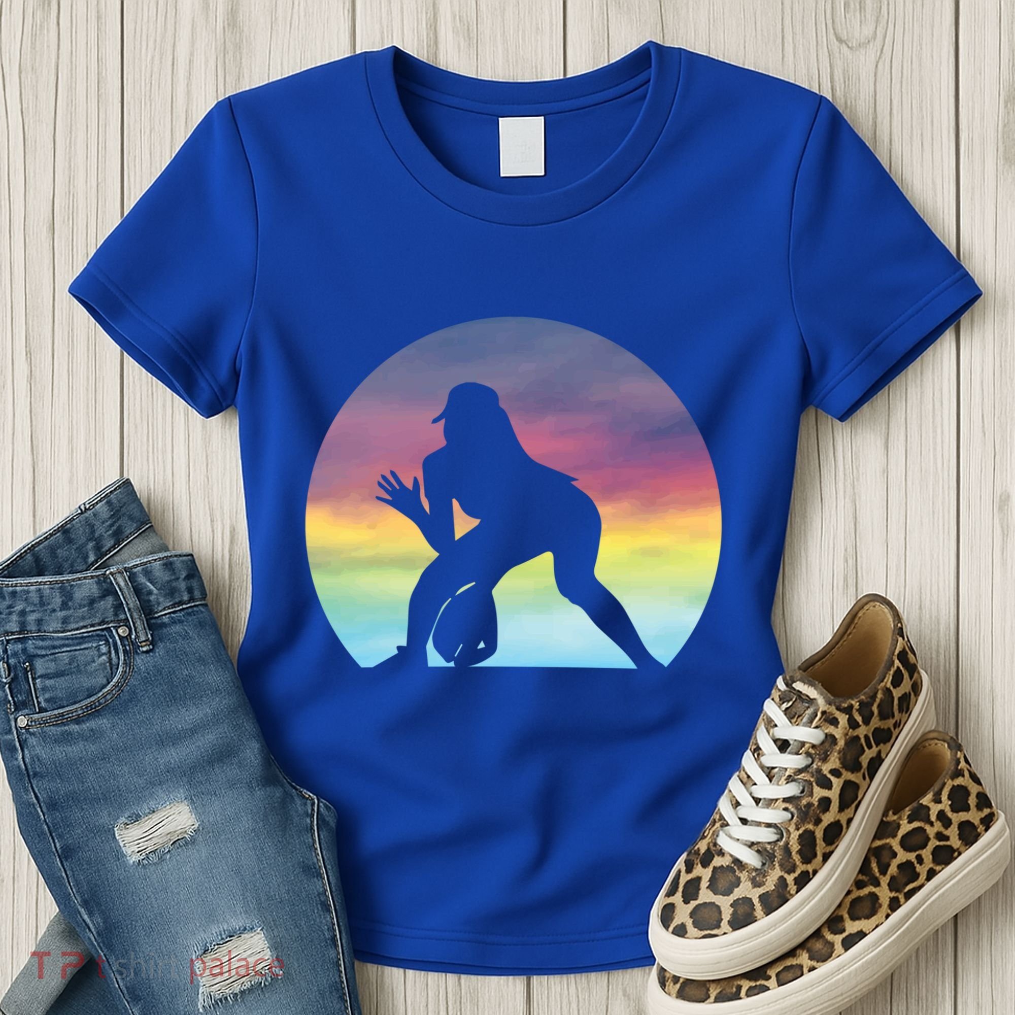 S Softball Player Silhouette Softball Lover Gift Women's T-Shirt