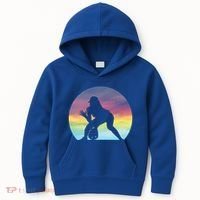 S Softball Player Silhouette Softball Lover Gift Kids Hoodie thumb 0