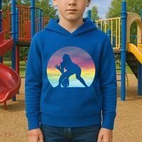 S Softball Player Silhouette Softball Lover Gift Kids Hoodie thumb 2
