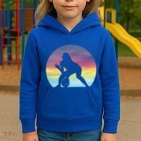 S Softball Player Silhouette Softball Lover Gift Kids Hoodie thumb 3