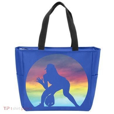 S Softball Player Silhouette Softball Lover Gift Tote Bag
