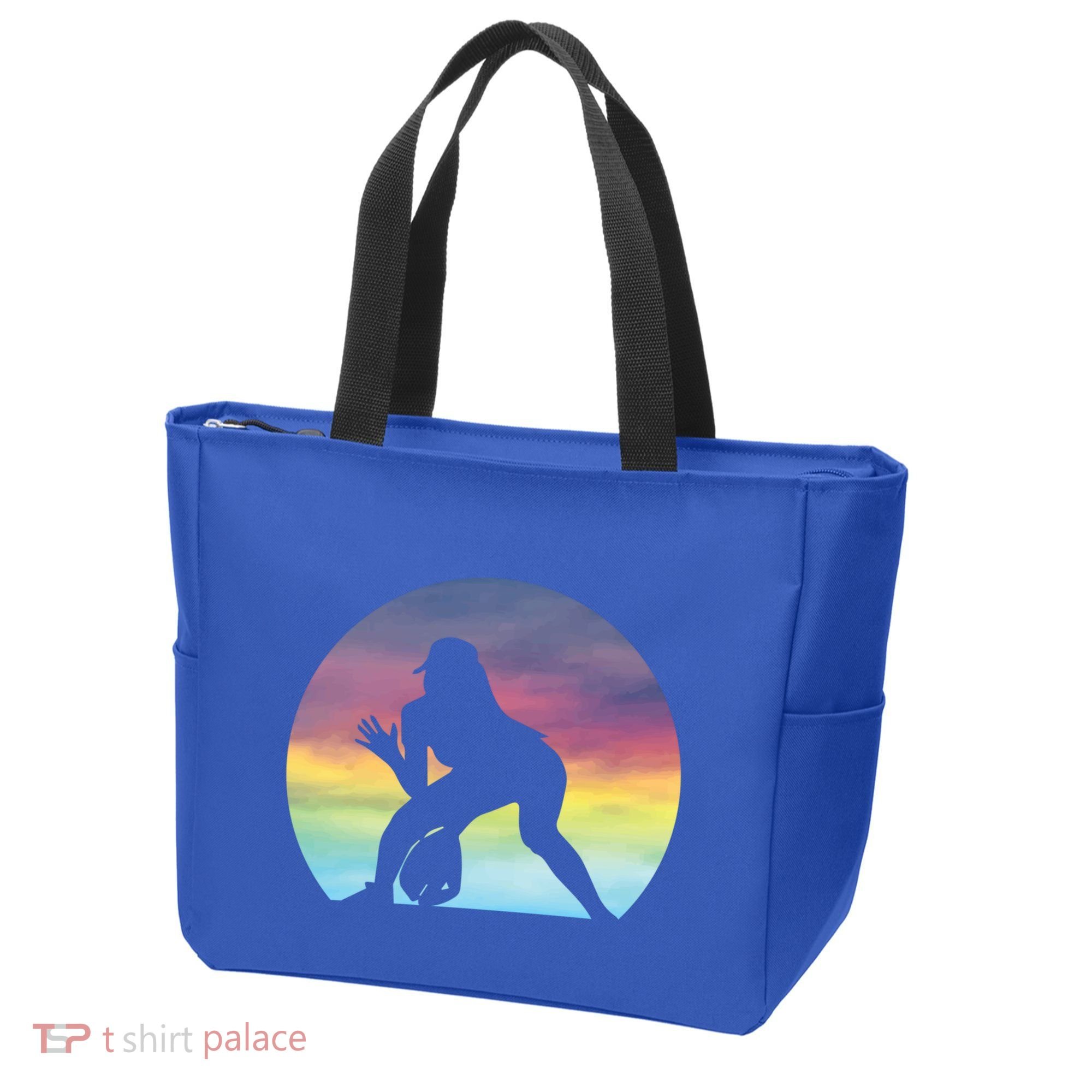 S Softball Player Silhouette Softball Lover Gift Tote Bag