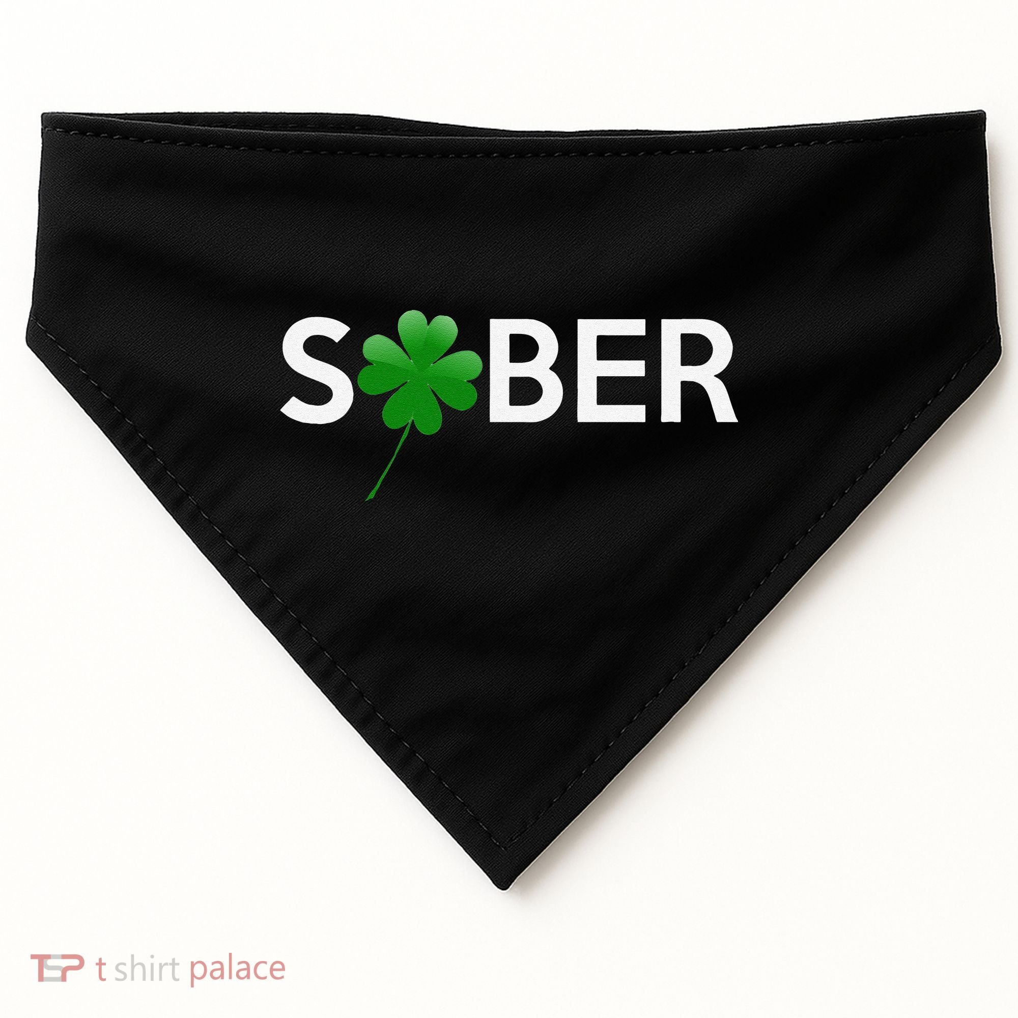 Sober Saint Patrick's Day Alcoholics AA NA Anonymous 12 Step USA-Made Doggie Bandana