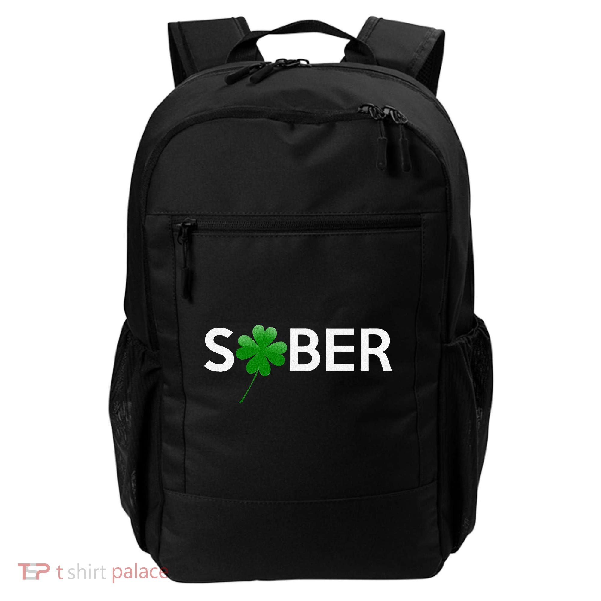 Sober Saint Patrick's Day Alcoholics AA NA Anonymous 12 Step Backpack