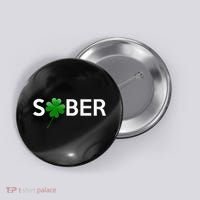 Sober Saint Patrick's Day Alcoholics AA NA Anonymous 12 Step Button thumb 0