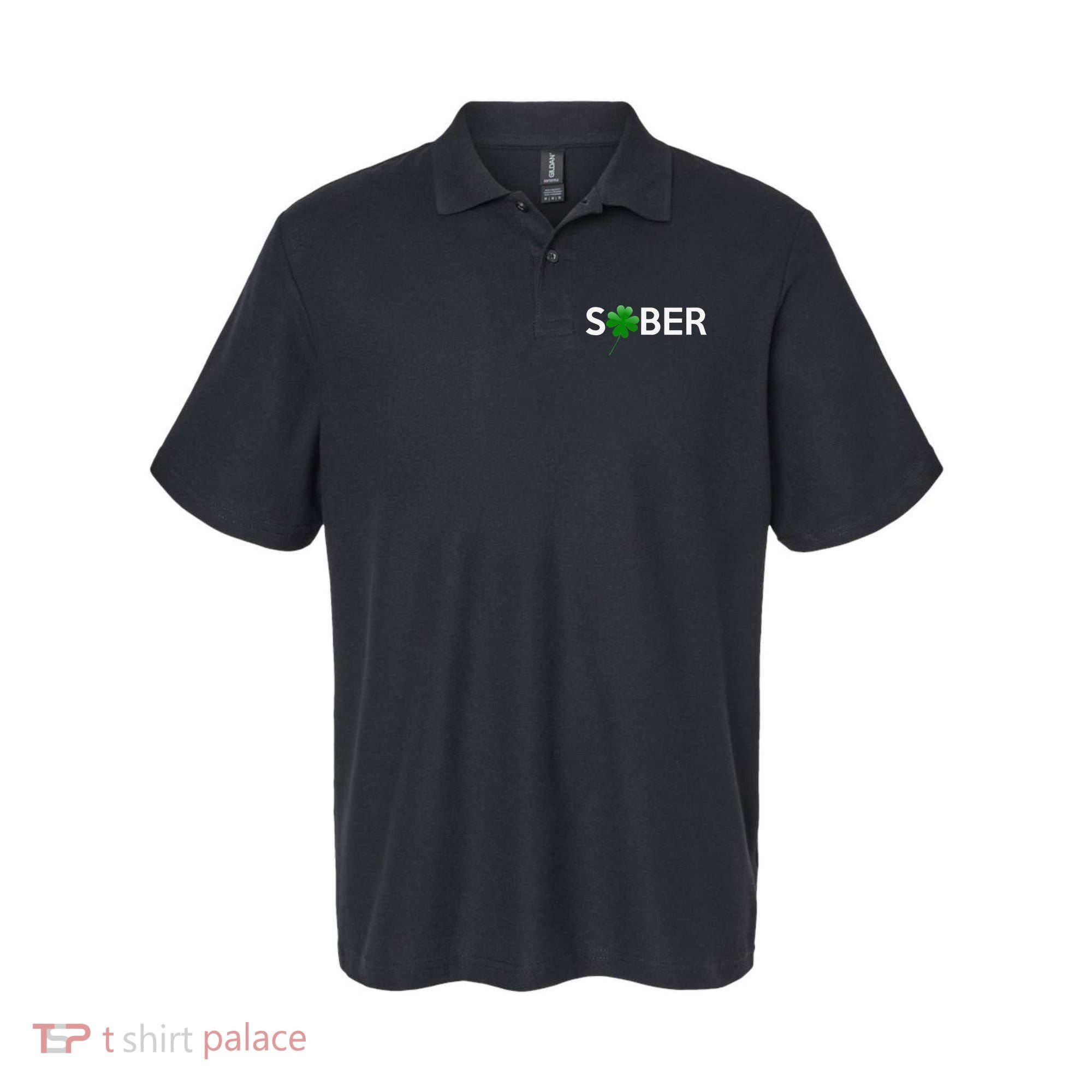 Sober Saint Patrick's Day Alcoholics AA NA Anonymous 12 Step Polo