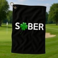 Sober Saint Patrick's Day Alcoholics AA NA Anonymous 12 Step Golf Towel thumb 1