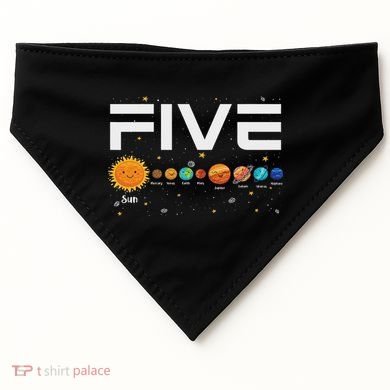 Solar System Planets Five 5 Years Old 5th Birthday Girl Boy USA-Made Doggie Bandana