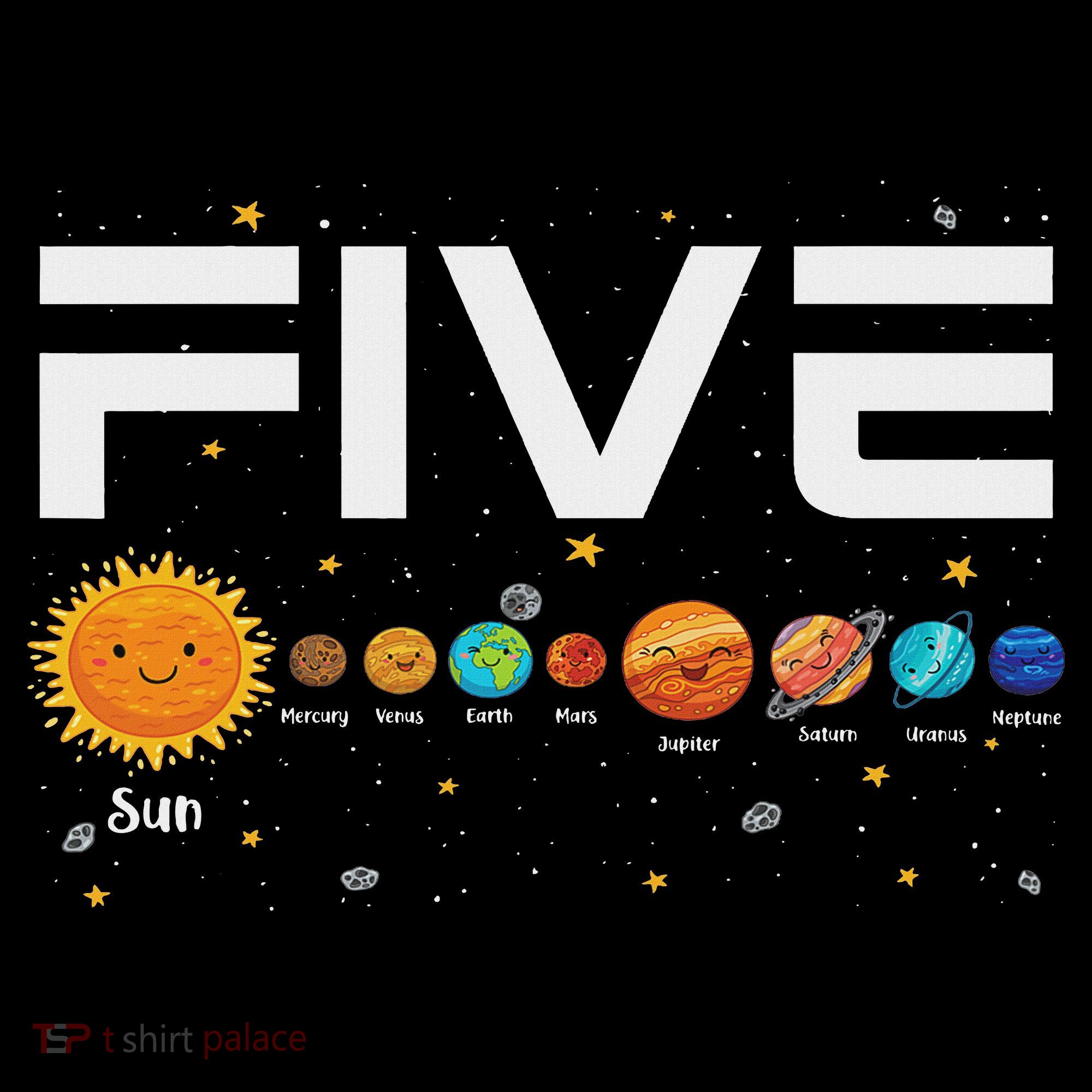 Solar System Planets Five 5 Years Old 5th Birthday Girl Boy Mousepad