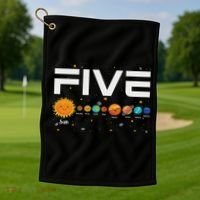 Solar System Planets Five 5 Years Old 5th Birthday Girl Boy Golf Towel thumb 1
